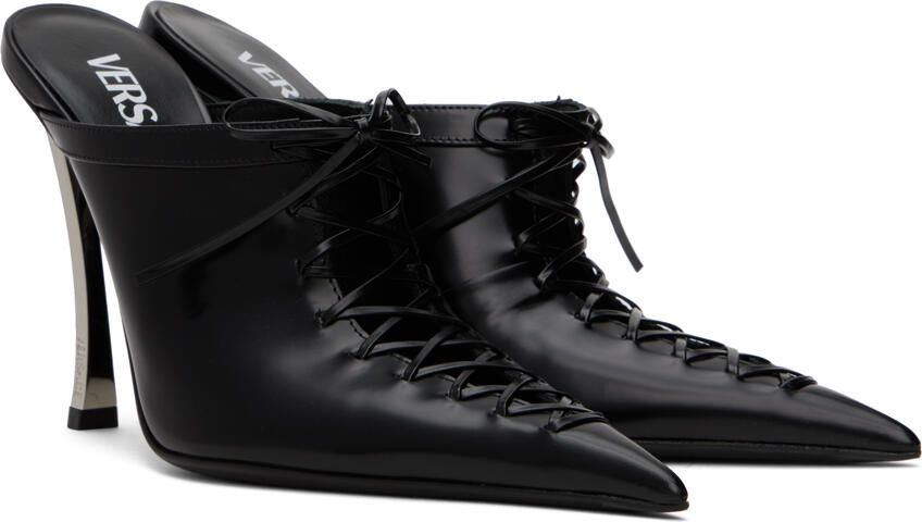 Versace Black Pin-Point Heels - Picture 2