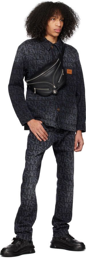 Versace Black Slashed 'Odissea' Sneakers - Picture 4