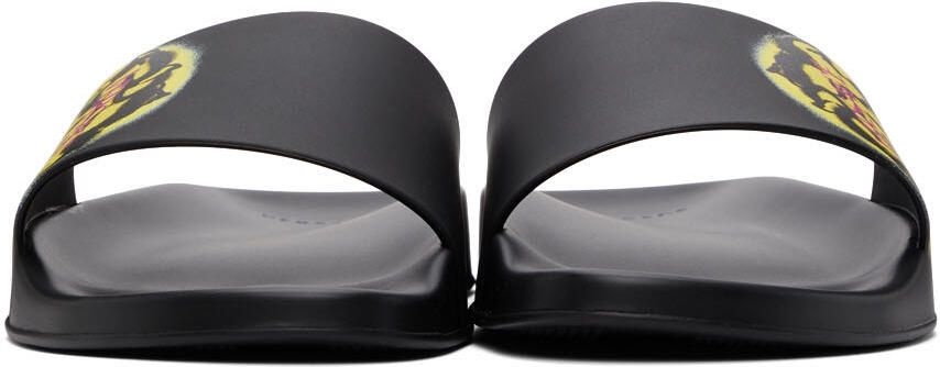 Versace Black Smiling Medusa Slip-On Sandals - Picture 3