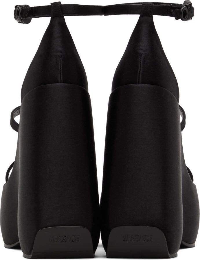 Versace Black Strappy Heeled Sandals - Picture 3