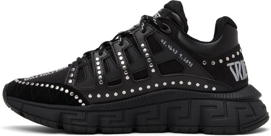 Versace Black Studded Trigreca Sneakers - Picture 3