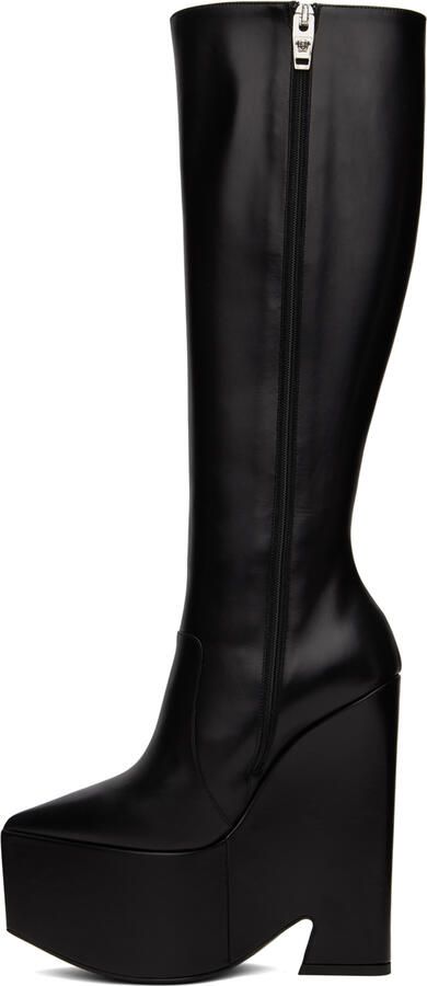 Versace Black Tempest Platform Tall Boots