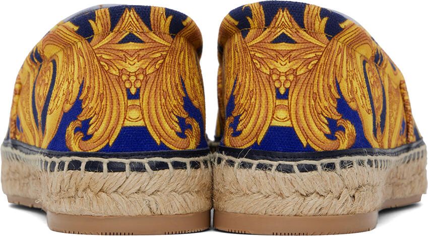 Versace Blue Barocco Espadrilles