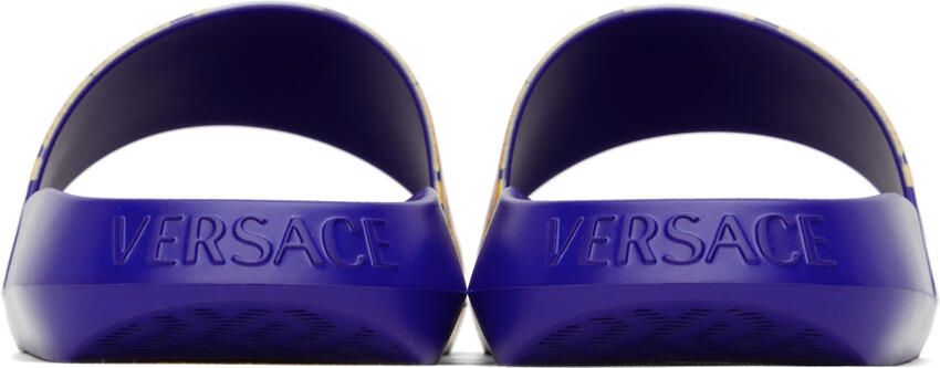 Versace Blue Barocco Slides