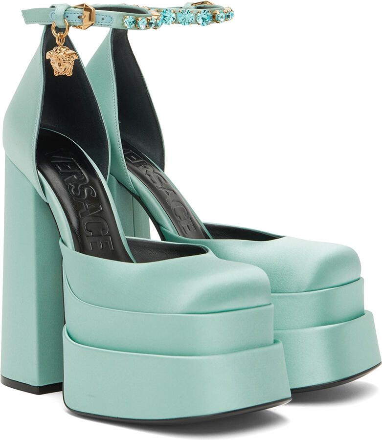 Versace Blue Medusa Aevitas Platform Heels - Picture 2