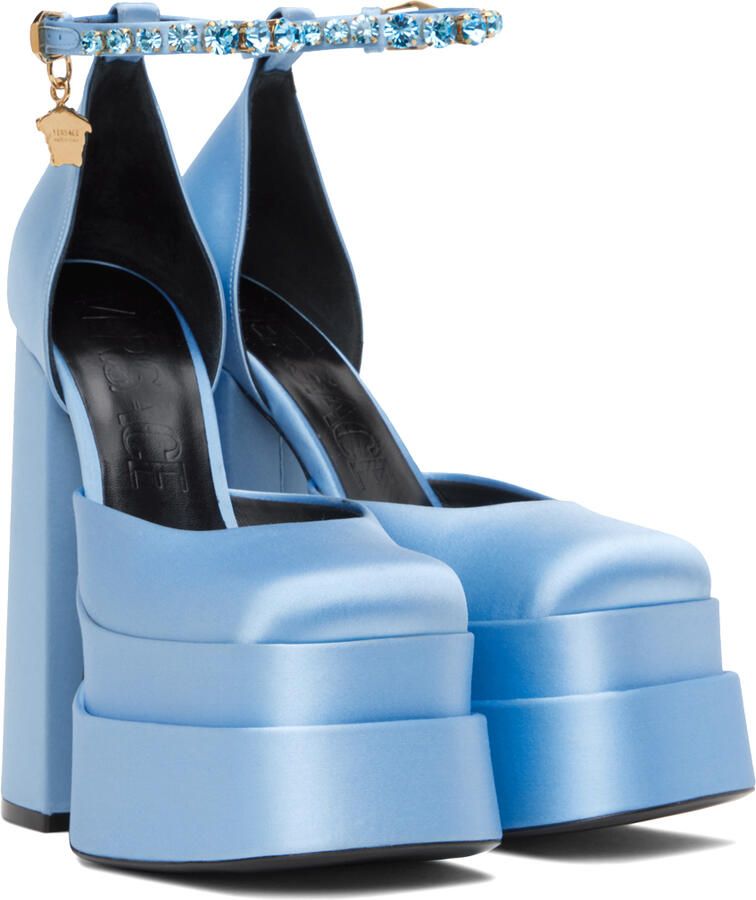 Versace Blue Medusa Aevitas Platform Heels - Picture 3