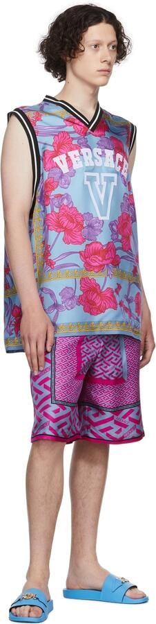 Versace Blue Medusa Biggie Slides - Picture 4