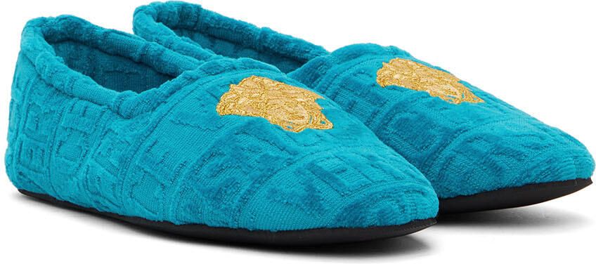 Versace Blue Medusa Slippers - Picture 2