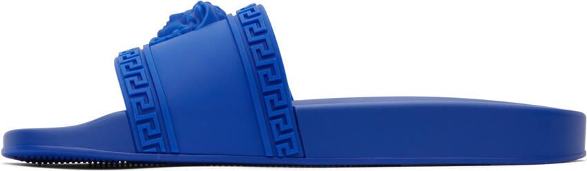 Versace Blue Palazzo Pool Slides - Picture 4
