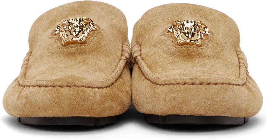 Versace Brown Suede 'La Medusa' Loafers - Picture 2