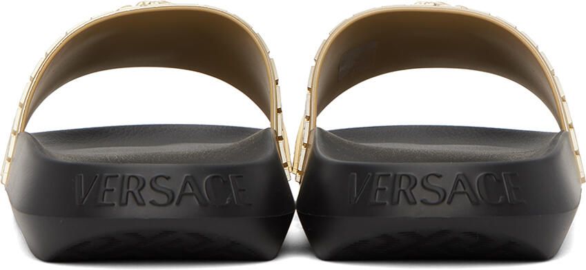 Versace Gold & Black Medusa Slides