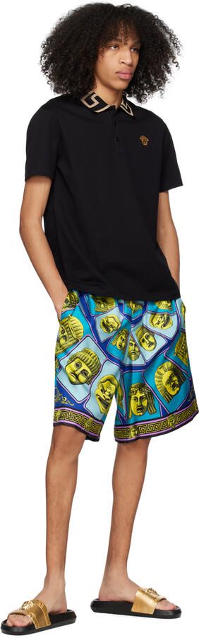 Versace Gold & Black Medusa Slides - Picture 3