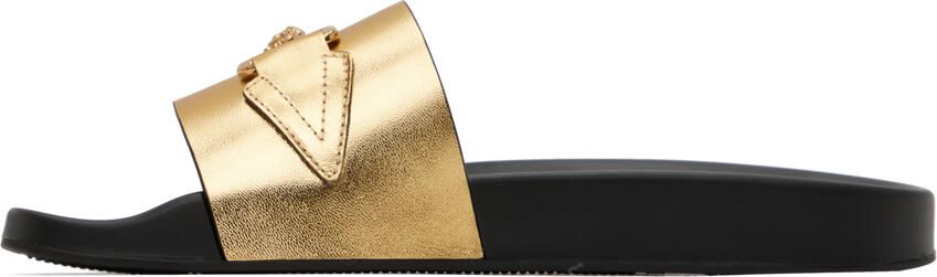 Versace Gold Medusa Biggie Slides - Picture 4