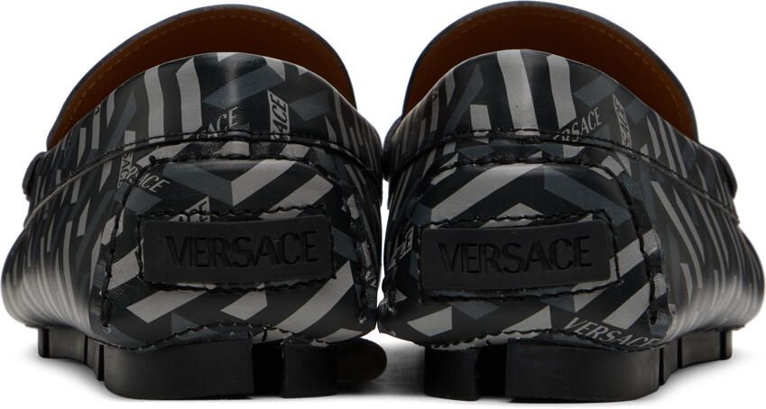 Versace Gray La Greca Loafers