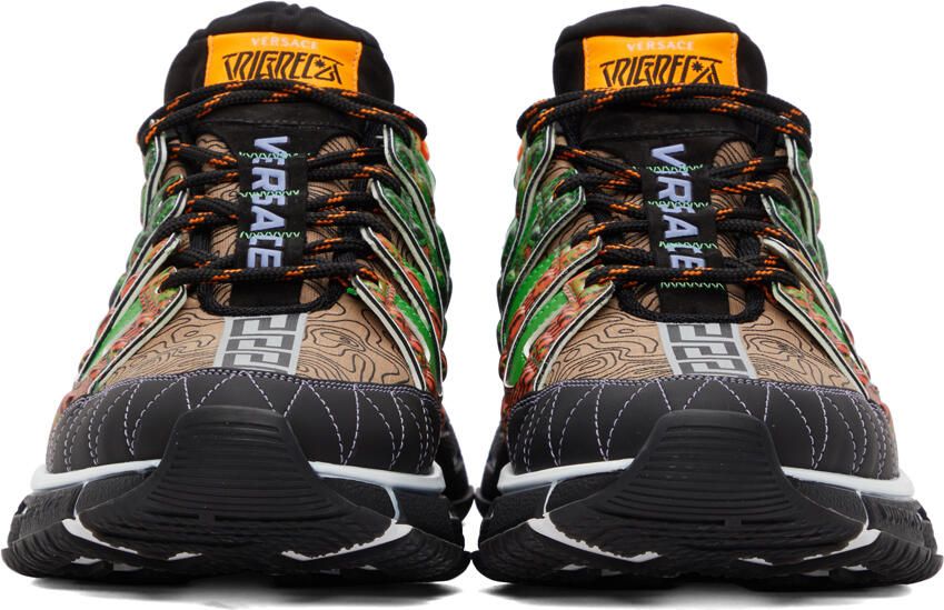 Versace Green & Orange Trigreca Low-Top Sneakers - Picture 2