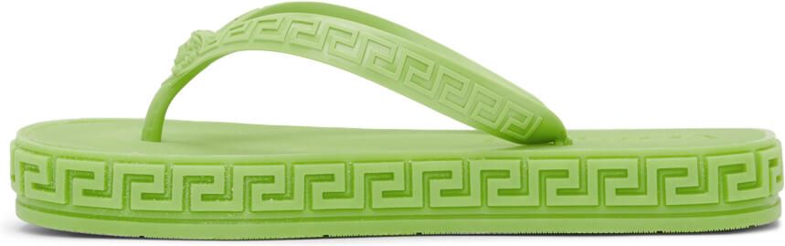 Versace Green Greca Sandals - Picture 4