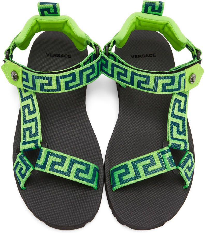 Versace Green 'La Greca' Sandals