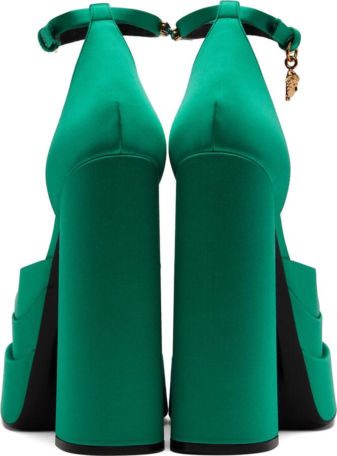 Versace Green Medusa Aevitas Platform Heels - Picture 3