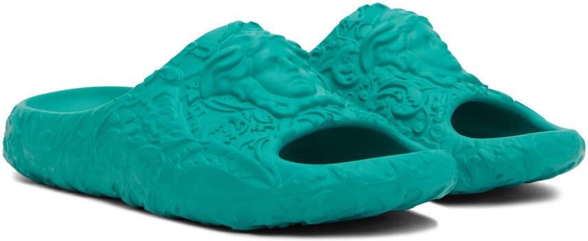 Versace Green Medusa Dimension Slides - Picture 2