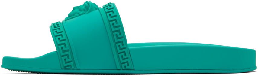 Versace Green Palazzo Slides - Picture 4