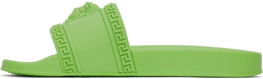 Versace Green Palazzo Slides - Picture 3