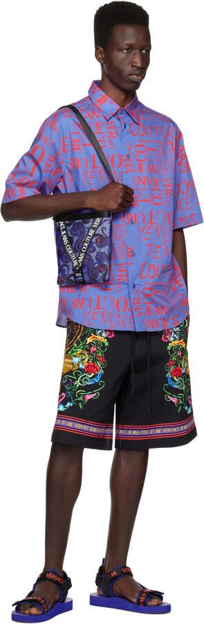 Versace Jeans Couture Black & Blue Ipanema Sandals - Picture 4