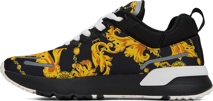 Versace Jeans Couture Black & Gold Dynamic Sneakers - Picture 3