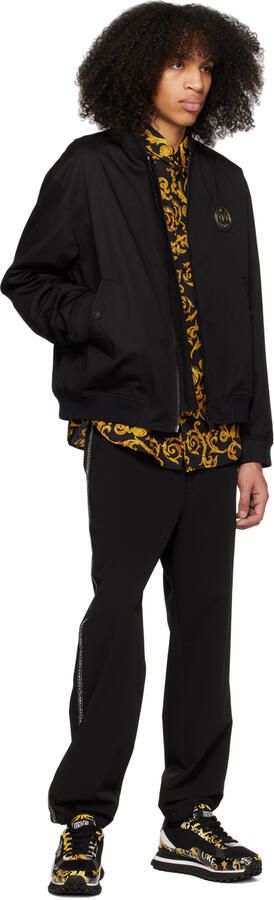 Versace Jeans Couture Black & Gold Fondo Spyke Sneakers - Picture 4