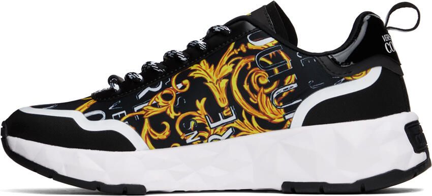 Versace Jeans Couture Black & Gold Graphic Sneakers - Picture 3