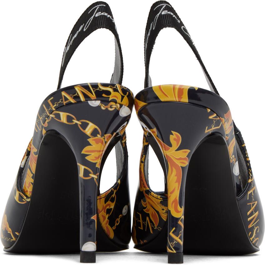 Versace Jeans Couture Black & Gold Scarlett Heels