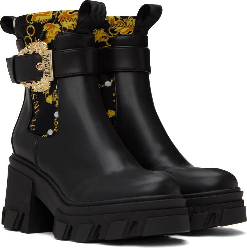 Versace Jeans Couture Black & Gold Sophie Boots