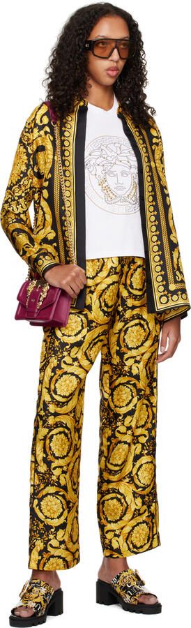 Versace Jeans Couture Black & Gold Winny Heeled Sandals - Picture 4