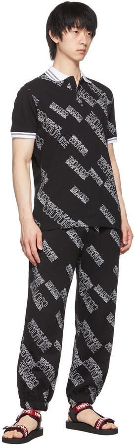 Versace Jeans Couture Black & Red Fondo Strap Sandals - Picture 4