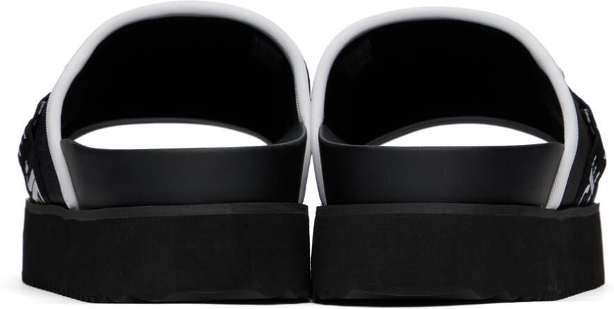 Versace Jeans Couture Black & White Logo Platform Sandals