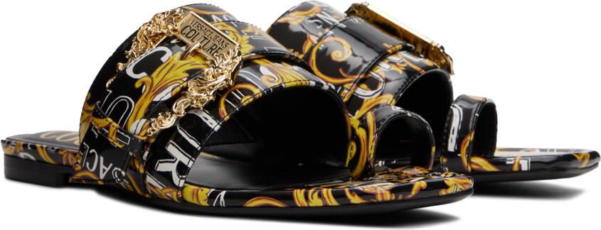 Versace Jeans Couture Black & Yellow Millie Sandals - Picture 2