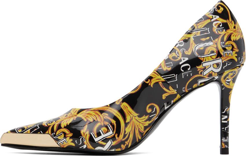 Versace Jeans Couture Black & Yellow Scarlett Heels - Picture 3