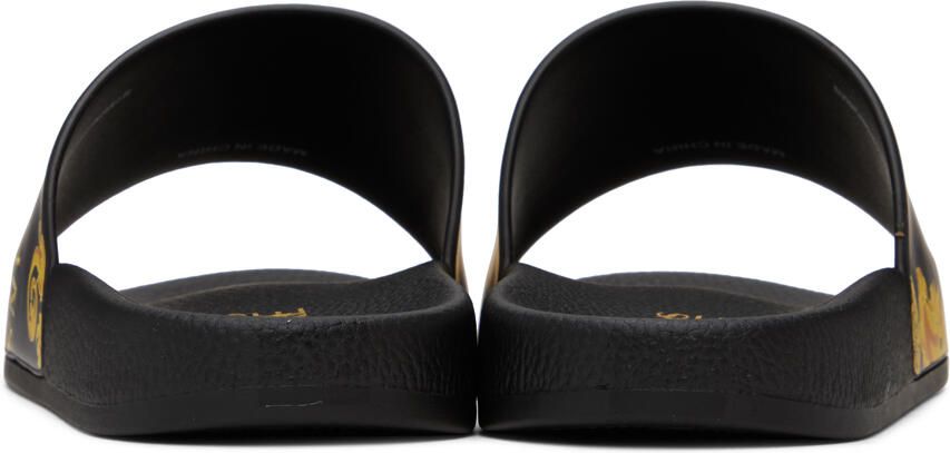 Versace Jeans Couture Black Barocco Slides - Picture 1