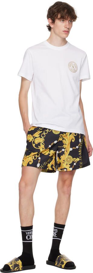 Versace Jeans Couture Black Barocco Slides - Picture 3