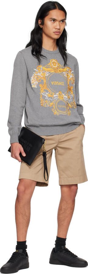 Versace Jeans Couture Black Brooklyn V-Emblem Sneakers - Picture 4