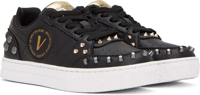 Versace Jeans Couture Black Court 88 Spiked Sneakers - Picture 2