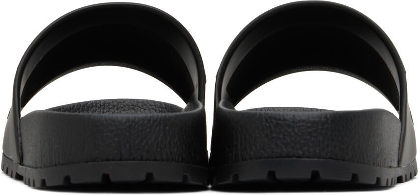 Versace Jeans Couture Black Embossed Pool Slides - Picture 5