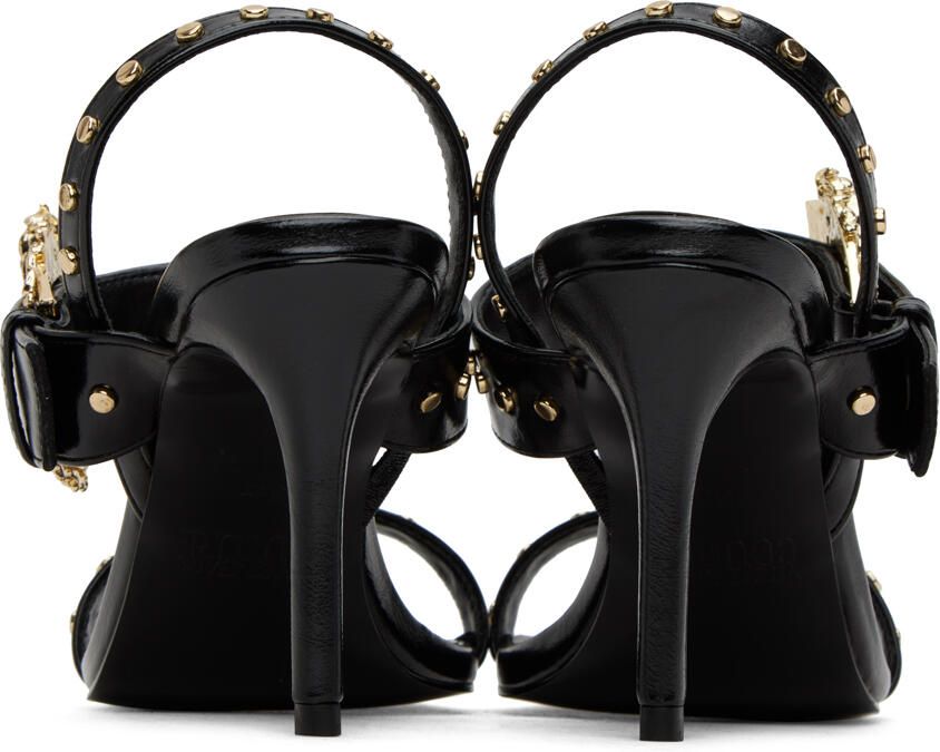 Versace Jeans Couture Black Emily Baroque Heeled Sandals