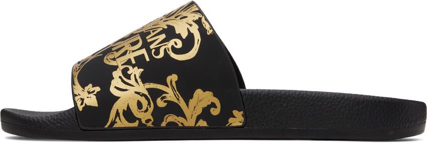 Versace Jeans Couture Black Graphic Slides - Picture 3