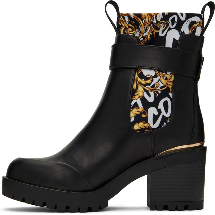 Versace Jeans Couture Black Leather Ankle Boots - Picture 2