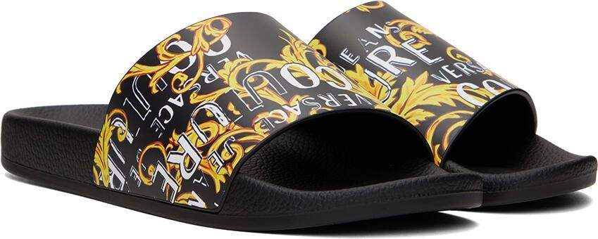 Versace Jeans Couture Black Logo Couture Slides - Picture 2