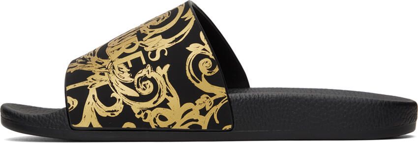 Versace Jeans Couture Black Logo Couture Slides - Picture 3