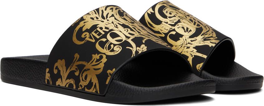 Versace Jeans Couture Black Logo Couture Slides - Picture 2