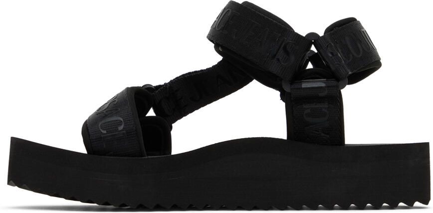 Versace Jeans Couture Black Platform Flat Sandals - Picture 3