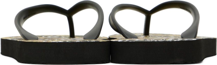Versace Jeans Couture Black Printed Flip Flops - Picture 2