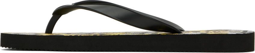 Versace Jeans Couture Black Printed Flip Flops - Picture 4